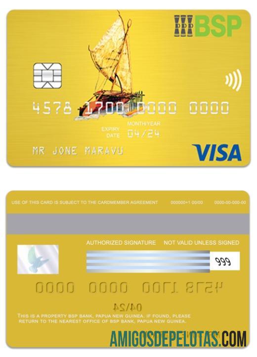 Papua New Guinea BSP Bank Visa Gold Card example